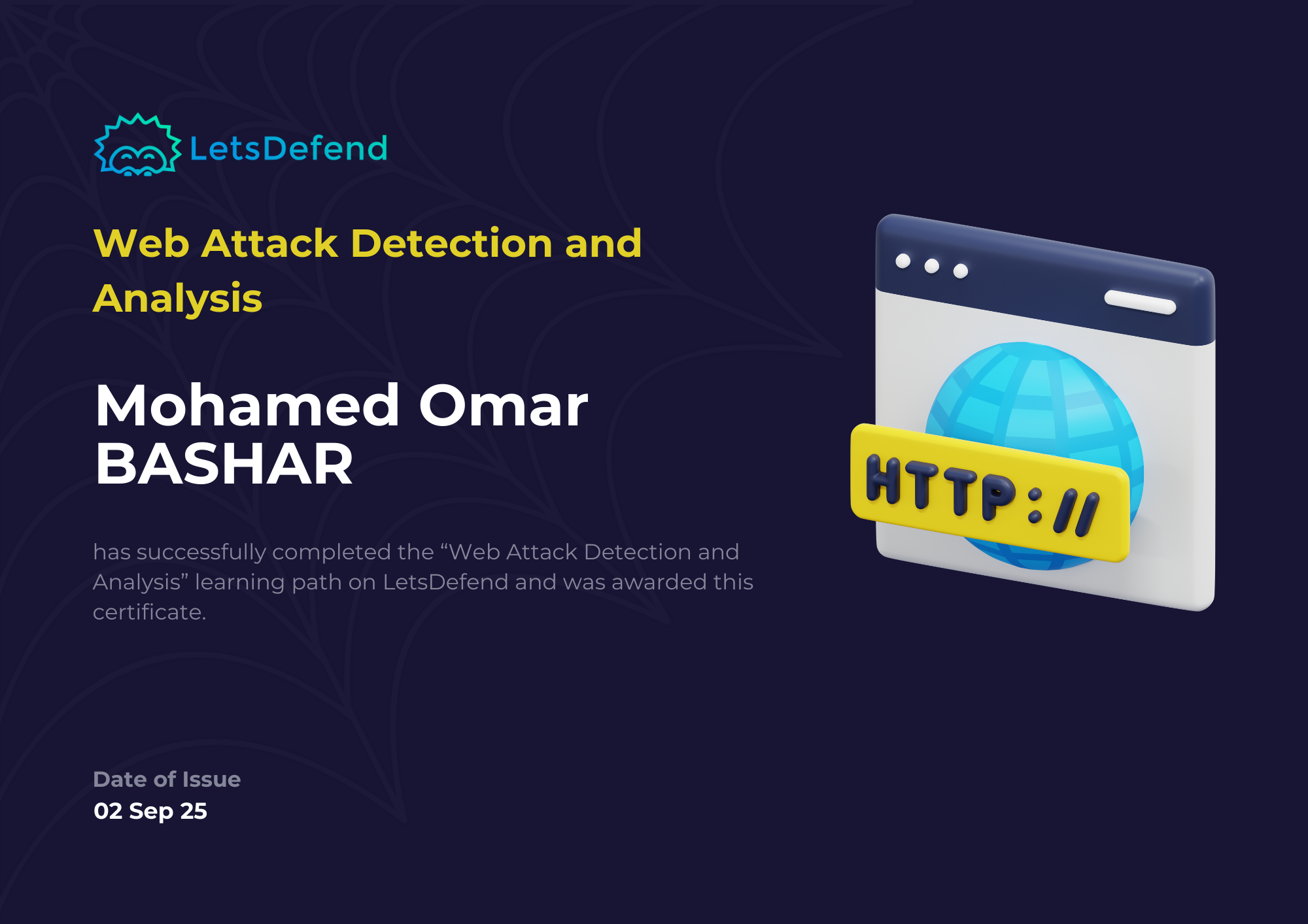 LetsDefend Web Attack Certificate